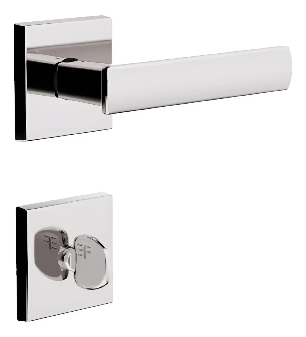 Fechadura Banheiro 3f Roseta/macaneta Quadrada Cromado Cromado