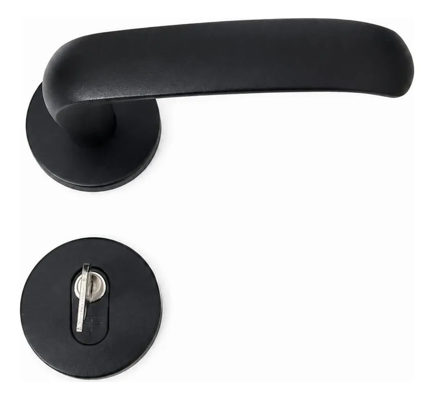 Cj Fechadura 3f Ext/116 Rr 40mm Pf Preto